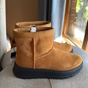 Koolaburra Tan Suede Boots with Black Soles